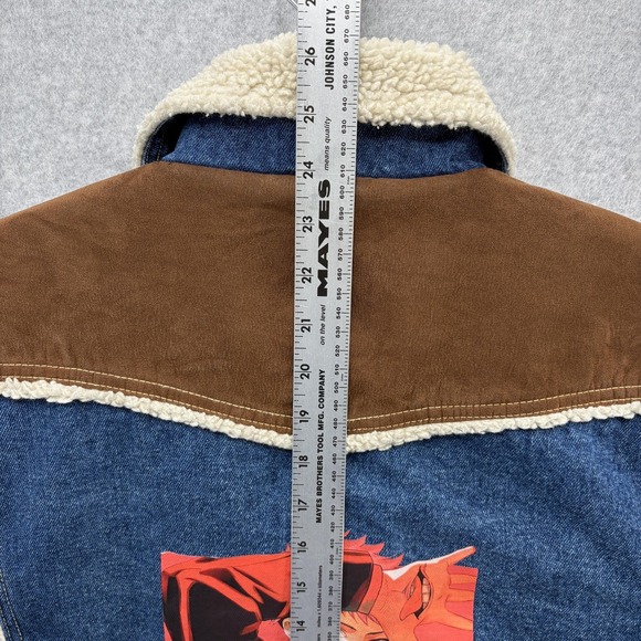 Levi's Type 1 Jeans Yuji Itadori Anime Jacket Mens Large Blue Sherpa Denim - Picture 8 of 11